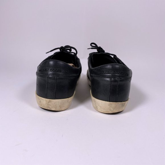 GOLDEN GOOSE Black Leather Super-Star Sneakers - Picture 4 of 7